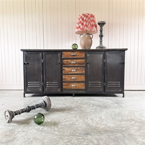 1930's Steel Industrial Sideboard