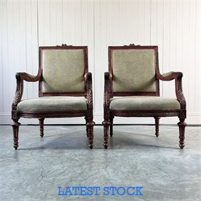 A Pair of Louis Xvi Style Armchairs