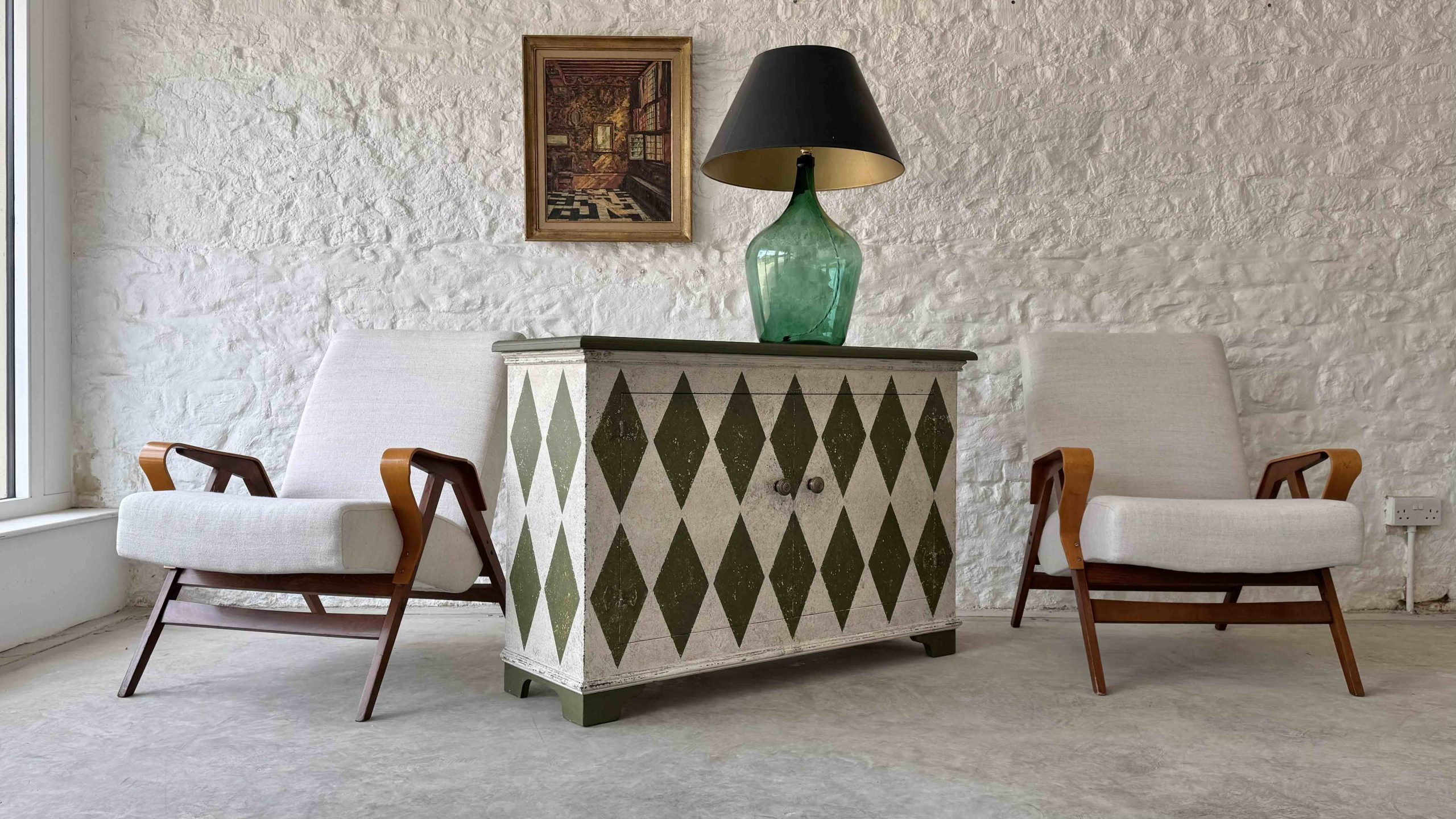 Bancha Green Harlequin – Bespoke Painted Sideboard - Image 4