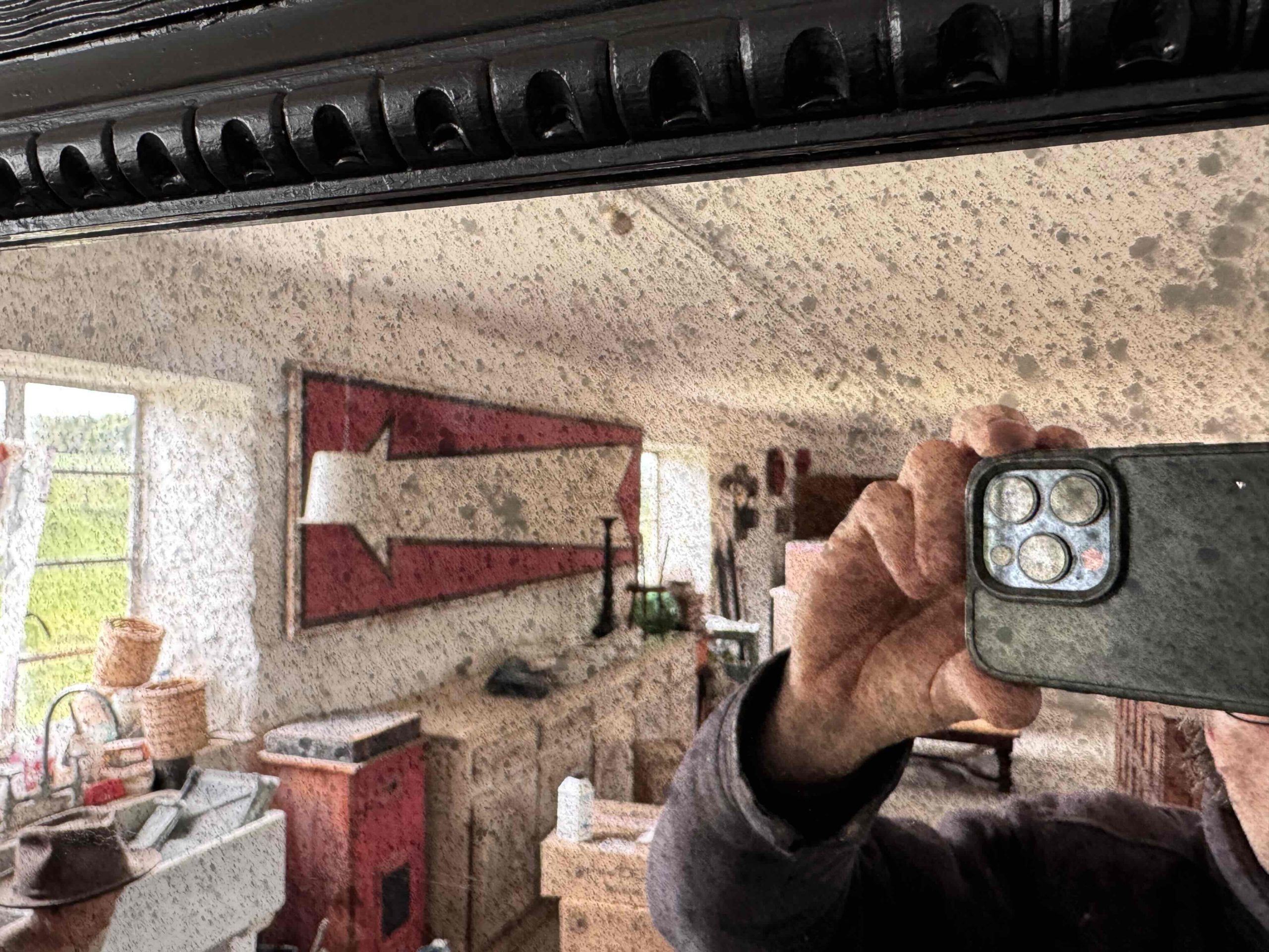 19th Century Italian Black Ripple Mirror - Image 7